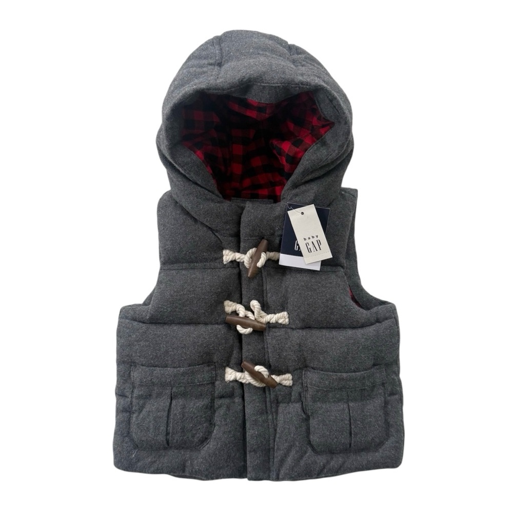 NWT Gap Hooded Puffy Vest 12-18M